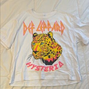 Chaser Pink and White Short Sleeve Tee with Leopard Graphic